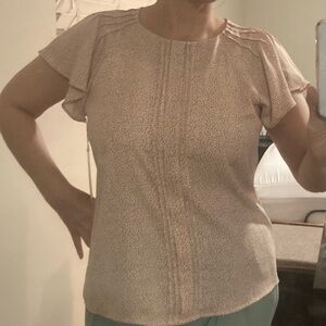 Women's Pink Flutter Sleeve Top